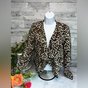 Charlotte Russe fully lined silky leopard print jacket XS.
